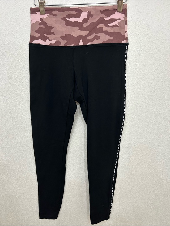 PINK Victoria's Secret Pants - Black Logo Sided Camo Waistband Victorias Secret PINK Yoga Legging Sz Small